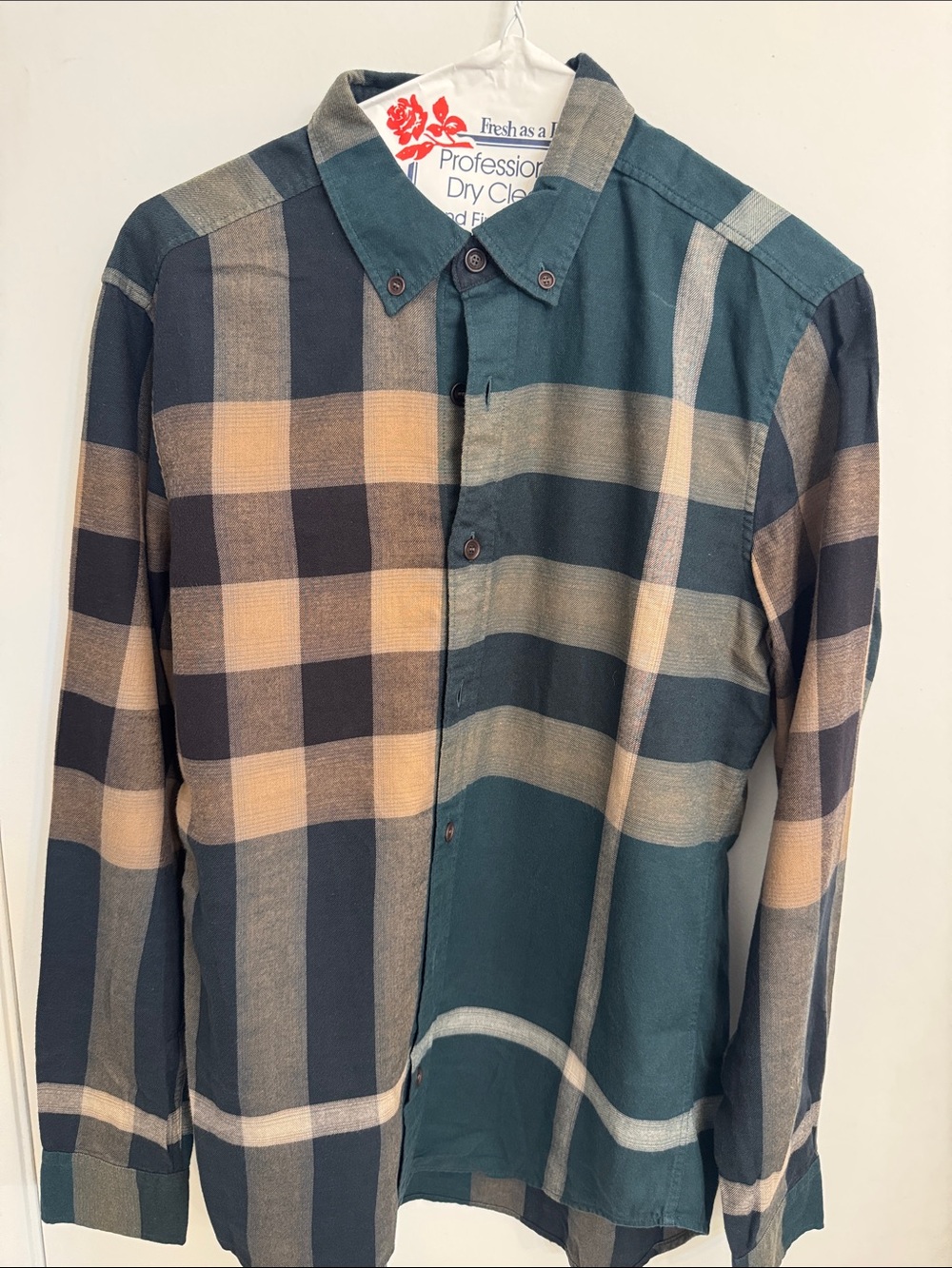 Burberry Men's Plaid Button-Down Shirt - Brown